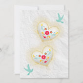 Invitation Espagnol, Mexicaine Pastel Hearts Doves Enregistre (Dos)