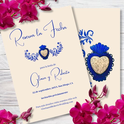 Invitation Espagnol, Milagro Heart Mariage mexicain Date de s