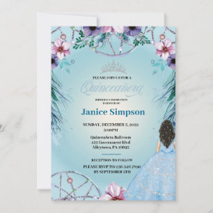 Invitation Espagnol Quinceañera plume Dream attrcher Invitati