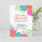 Invitation ESPAGNOL quinceañera TROPICAL LUAU floral clair (Debout devant)