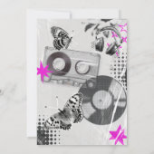 Invitation Espagnol Retro Music N'importe quel âge Noir & Ros (Dos)