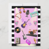 Invitation Espagnol Rock n Roll rose bébé fille douche (Dos)