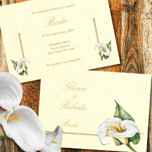 Invitation Espagnol, Romantique Couleurs Cala Lily Mariage me