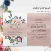 Invitation Espagnol, Rose élégant Gold Folli Quinceañera