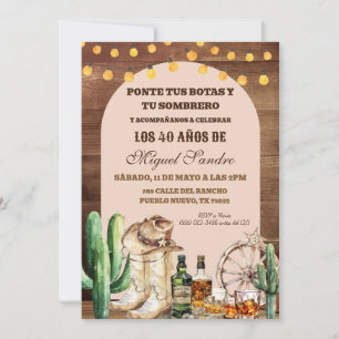 Invitation Espagnol Russe whisky Bois Cowboy Homme adulte