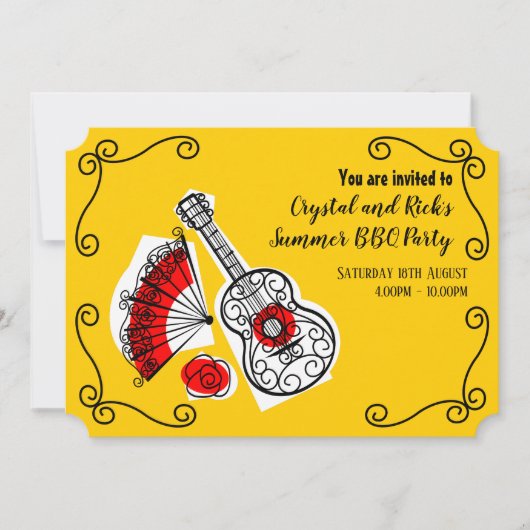 Invitation Espagnol Souvenirs Group Corners horizontaux (Devant)