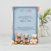 Invitation Espagnol Teddy Bear Thème Genre Reveillez Invitati (Debout devant)