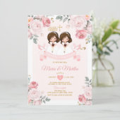 Invitation Espagnol Twin Cute Little Girl Primera Comunión (Debout devant)