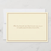 Invitation Espagnol Vintage bébé catholique écriture florale  (Dos)