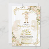 Invitation espagnole Mexicaine Gold Charro 3 Anos (Devant)