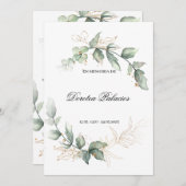 Invitation espagnole nécrologie verte (Devant / Derrière)