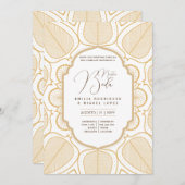 Invitation Espanol Invitación Boda Elegant Blanc Or Ornate (Devant / Derrière)