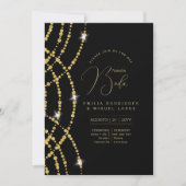 Invitation Espanol Invitación Boda Elegant Mariage d'or noir (Devant)