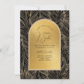 Invitation Espanol Invitación Boda Elegant Mariage d'or noir (Devant)