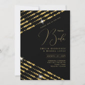 Invitation Espanol Invitación Boda Elegant Mariage d'or noir (Devant)