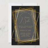 Invitation Espanol Invitación Boda Elegant Mariage d'or noir (Devant)