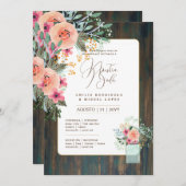 Invitation Espanol Invitación de Boda Floral Mariage Rustic I (Devant / Derrière)