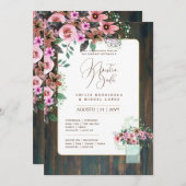 Invitation Espanol Invitación de Boda Floral Mariage Rustic I (Devant / Derrière)