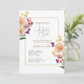 Invitation Espanol Invitación de Boda Mariage Floral d'été (Debout devant)