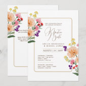 Invitation Espanol Invitación de Boda Mariage Floral d'été (Devant / Derrière)