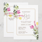 Invitation Espanol Invitación de Boda Summer Floral Mariage I (Devant / Derrière)