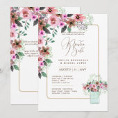 Invitation Espanol Invitación de Boda Summer Floral Mariage I (Devant / Derrière)