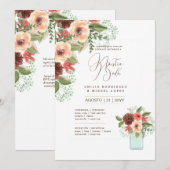 Invitation Espanol Invitación de Boda Summer Floral Mariage I (Devant / Derrière)