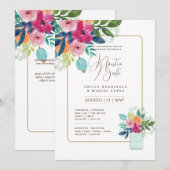 Invitation Espanol Invitación de Boda Summer Floral Mariage I (Devant / Derrière)