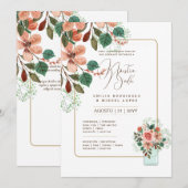 Invitation Espanol Invitación de Boda Summer Floral Mariage I (Devant / Derrière)