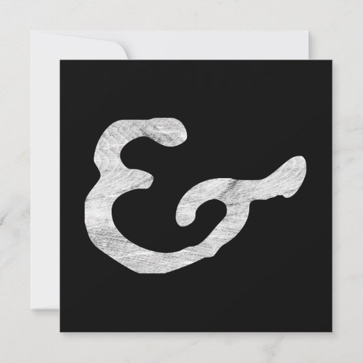 Invitation Esperluète blanche rustique d'impression (Dos)