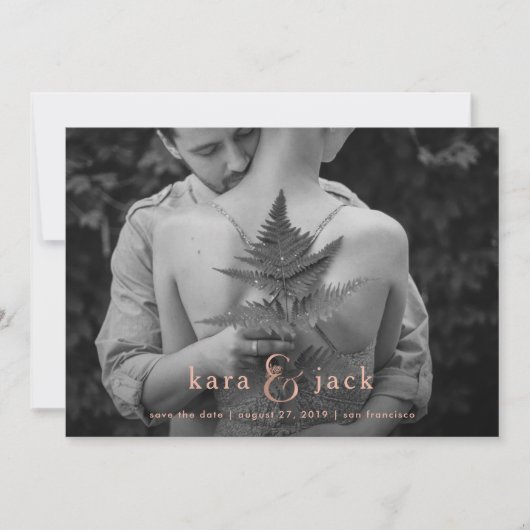Invitation Esperluette Rose Gold | Faire part à conserver ave (Devant)