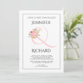 Invitation Esperluette rose, rose rose rose rose mariage virt (Debout devant)