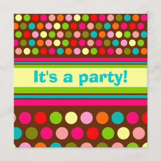 Invitation espiègle d'anniversaire de pois