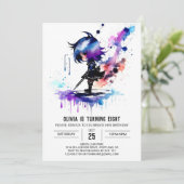 Invitation Espion guerrier Ninja Digital Girl Anniversaire (Debout devant)