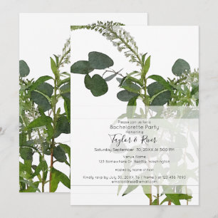 Invitation "Espoir" Aquarelle botanique avec feuilles d'eucal