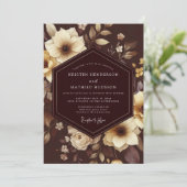 Invitation Espresso Ivory Baroque Wedding (Debout devant)
