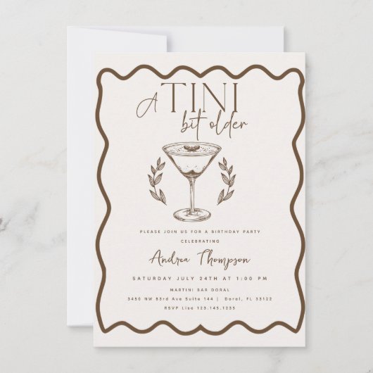 Invitation Espresso Light | Martini | Cocktail anniversaire (Devant)