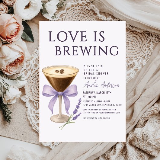 Invitation Espresso Martini Bridal Shower