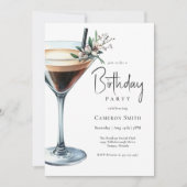 Invitation Espresso Martini Cocktail Thème Anniversaire (Devant)