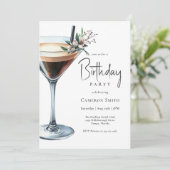 Invitation Espresso Martini Cocktail Thème Anniversaire (Debout devant)