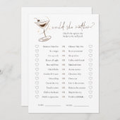 Invitation Espresso Martini Doodle Bridal Shower Game (Devant / Derrière)