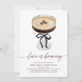 Invitation Espresso Martini Love Is Brewing Bridal Shower (Devant)
