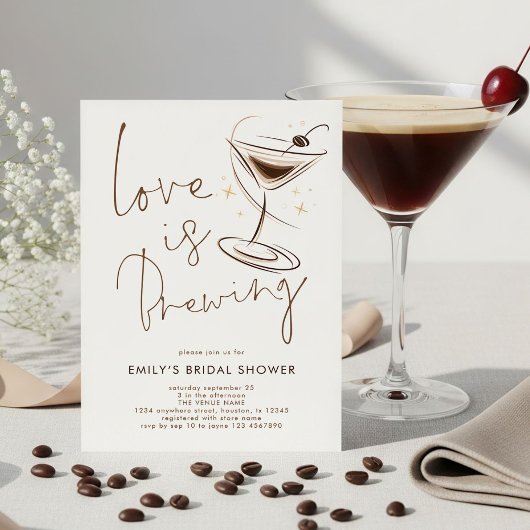 Invitation Espresso Martini Love is Brewing Bridal Shower