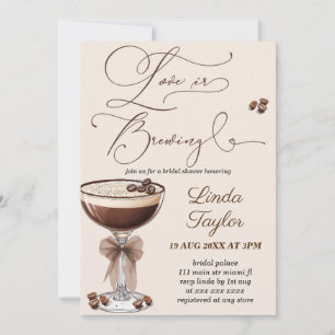 Invitation Espresso Martini Love Is Brewing Fête de Mariage