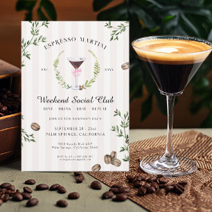 Invitation Espresso Martini Social Club Enterrement de vie