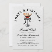 Invitation Espresso Martini Tini Bit Ancien 40e anniversaire (Devant)