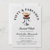 Invitation Espresso Martini Tini Bit Ancien 50e anniversaire (Devant)