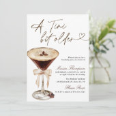 Invitation Espresso Martini Tini Bit Older Birthday Party (Debout devant)