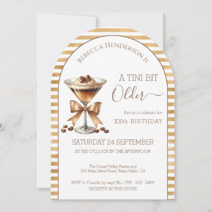 Invitation Espresso martini 'Un peu plus âgée' anniversaire o