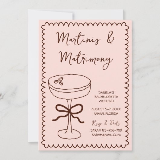 Invitation Espresso Martinis & Matrimony Main tiré Whimsical (Devant)